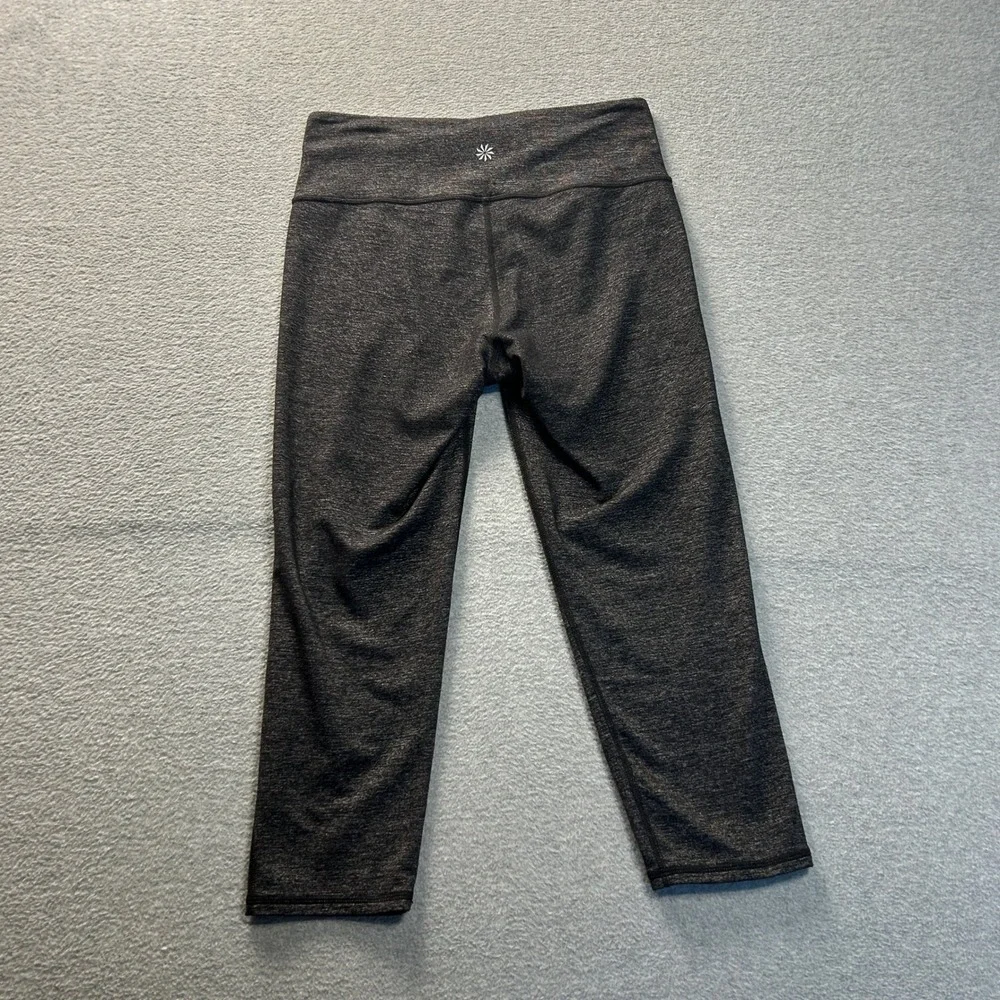 Athleta Capri Leggings Womens Small Heather Gray High Rise Yoga Athletic Pants